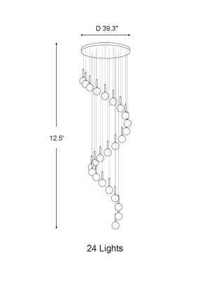 Extra Large Nordic Minimalist Long Pendant Light for Spiral Staircase/High-ceiling Room, chandelier - view 12