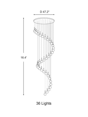 Extra Large Nordic Minimalist Long Pendant Light for Spiral Staircase/High-ceiling Room, chandelier - view 13