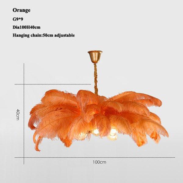 Elva Brass Palm Tree Feather Chandelier - view 12