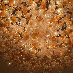 Oval flush mounted bubble chandelier, K9 crystal - view 2