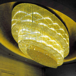 Oval flush mounted crystal chandelier, K9 crystal - view 2