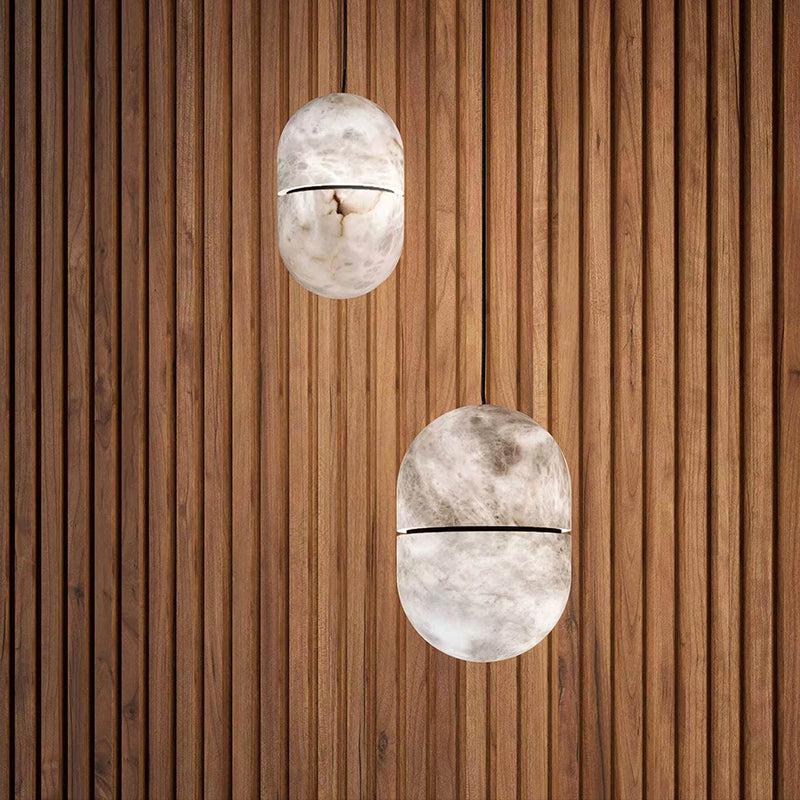 Alabaster Oval Art Pendant Light, chandelier - view 6