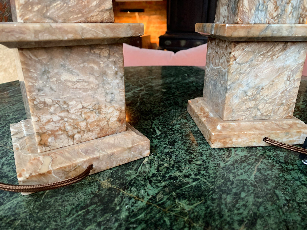 20th Century Marble Obelisk Table Lamps - a Pair | ON HOLD - view 13