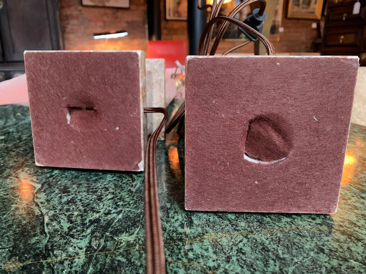 20th Century Marble Obelisk Table Lamps - a Pair | ON HOLD - view 14