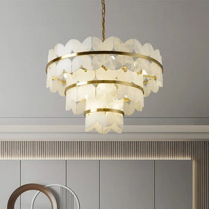 Alabaster Multi-Layer Butterfly Round Chandelier - view 2