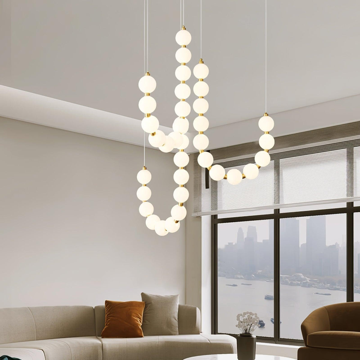 Glass Pearl Necklace Chandelier - view 5