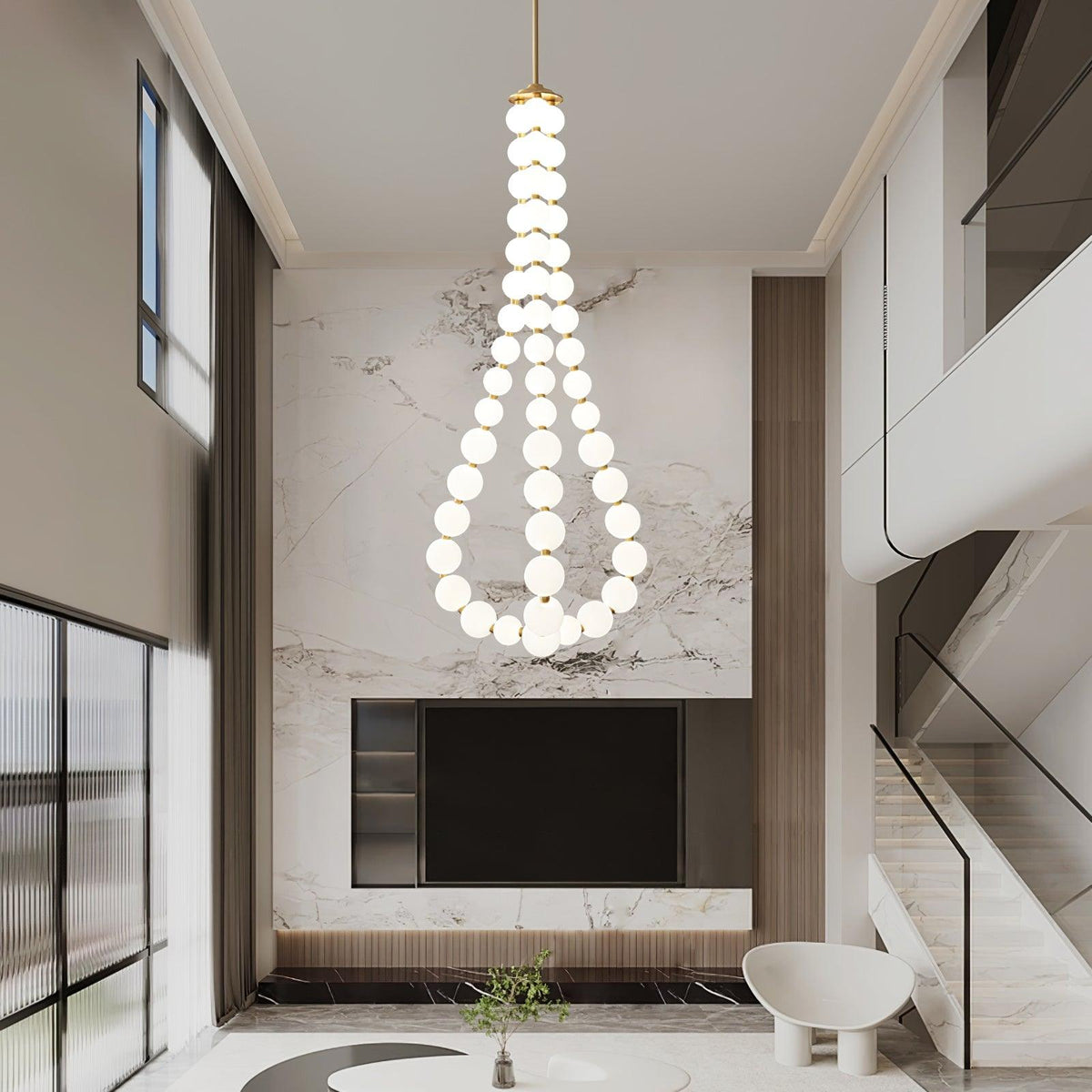 Glass Pearl Necklace Chandelier - view 16