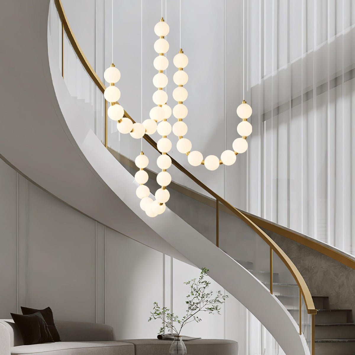 Glass Pearl Necklace Chandelier - view 3