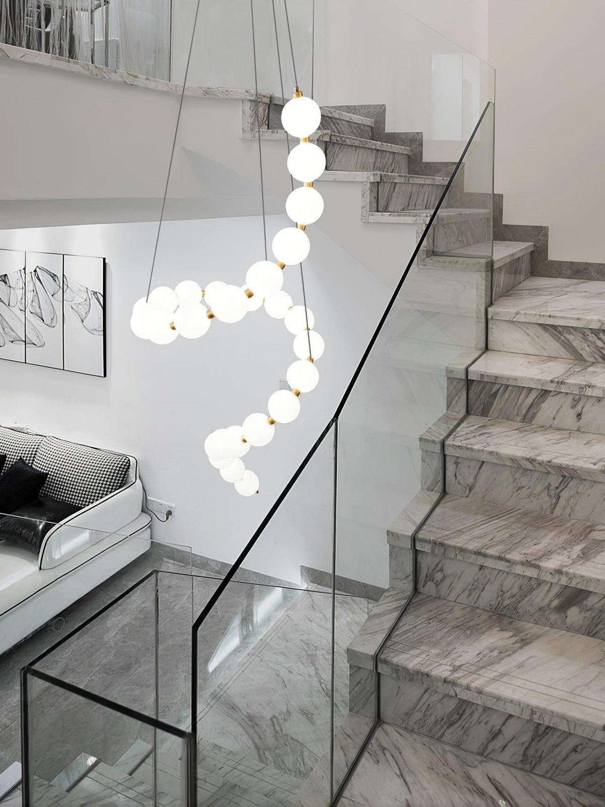 Glass Pearl Necklace Chandelier - view 29