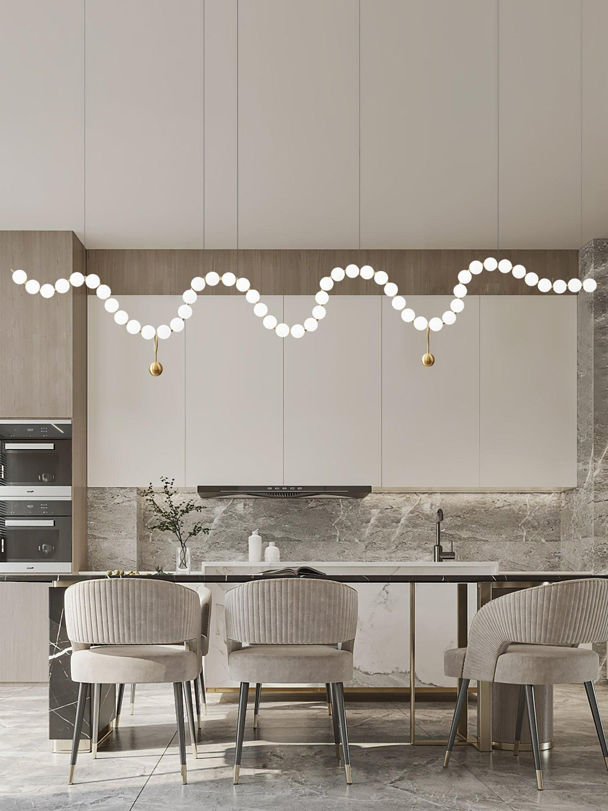 Glass Pearl Necklace Chandelier - view 7
