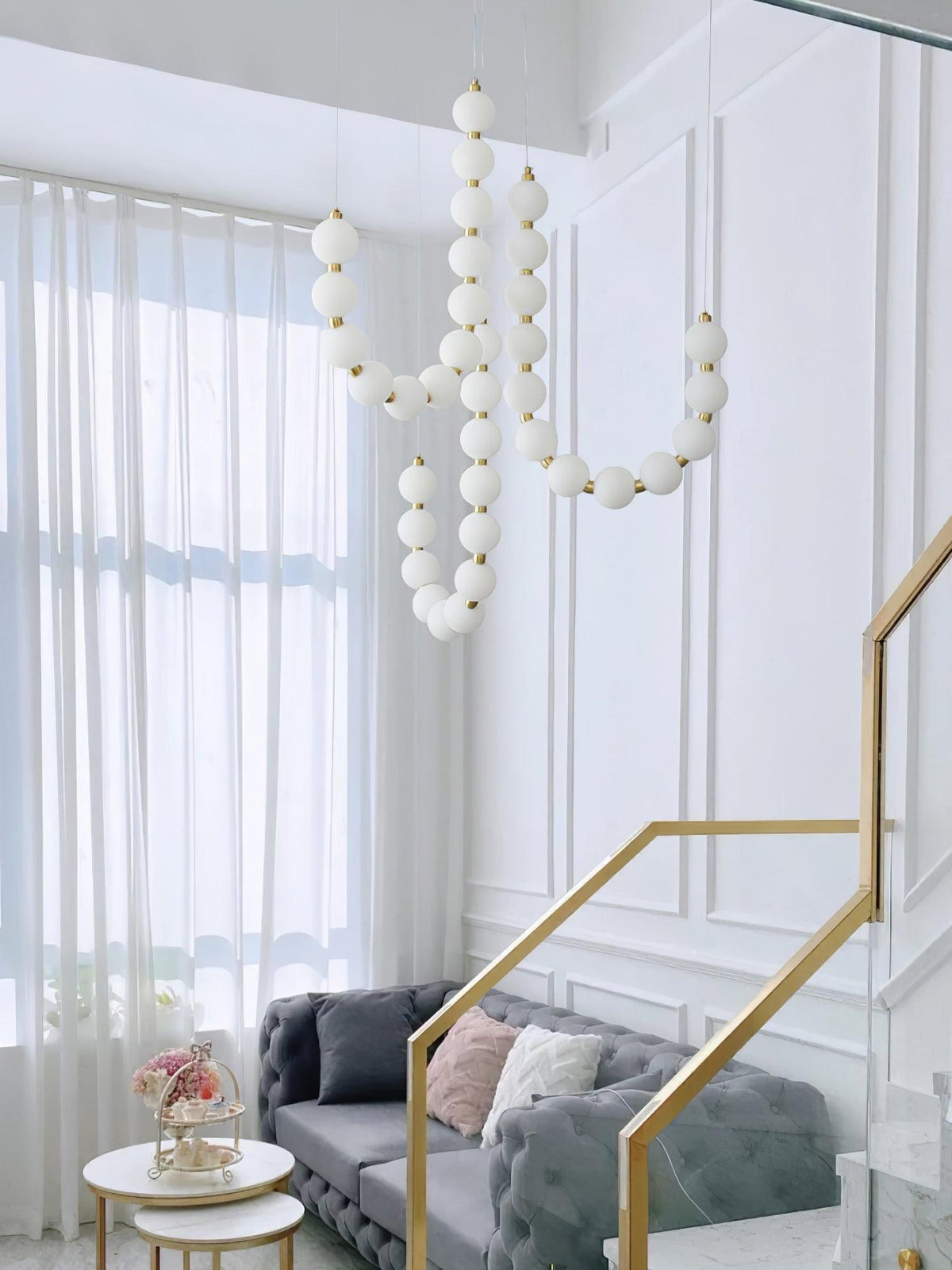 Glass Pearl Necklace Chandelier - view 12