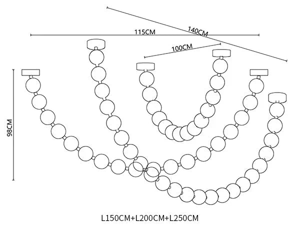 Modern Creative Pearl Necklace Chandelier for Living Room/Staircase/Foyer/Entryway - view 13