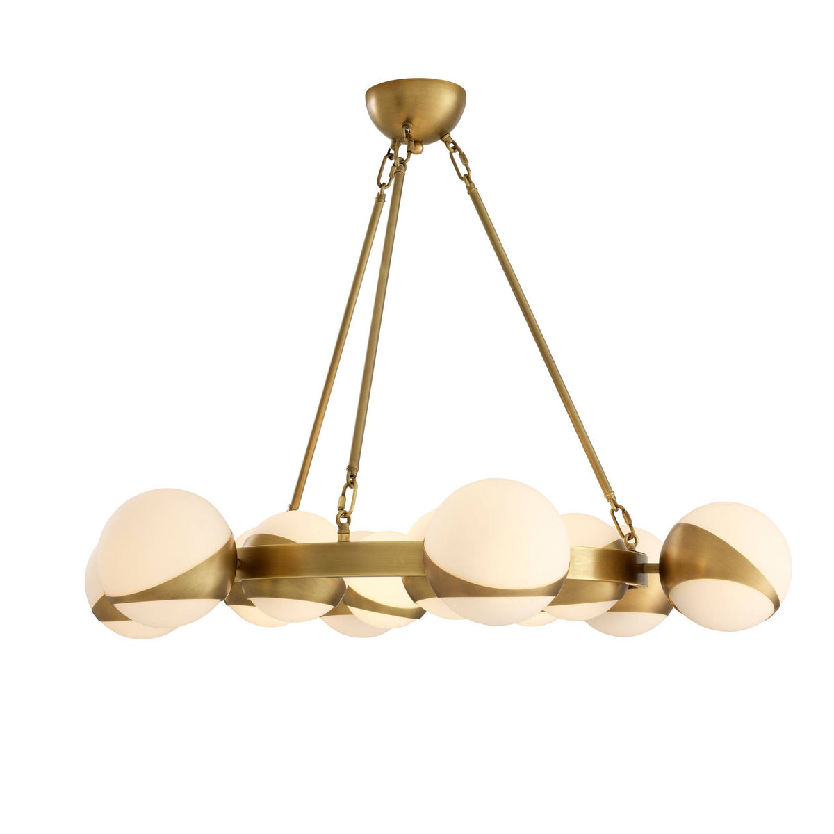 Tortora Modern Brass Chandelier - Brass, alabaster in alabaster - view 3