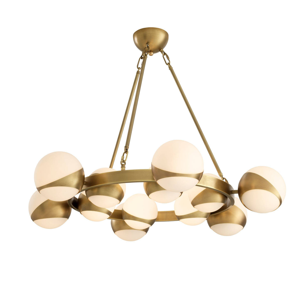 Tortora Modern Brass Chandelier - Brass, alabaster in alabaster - view 2