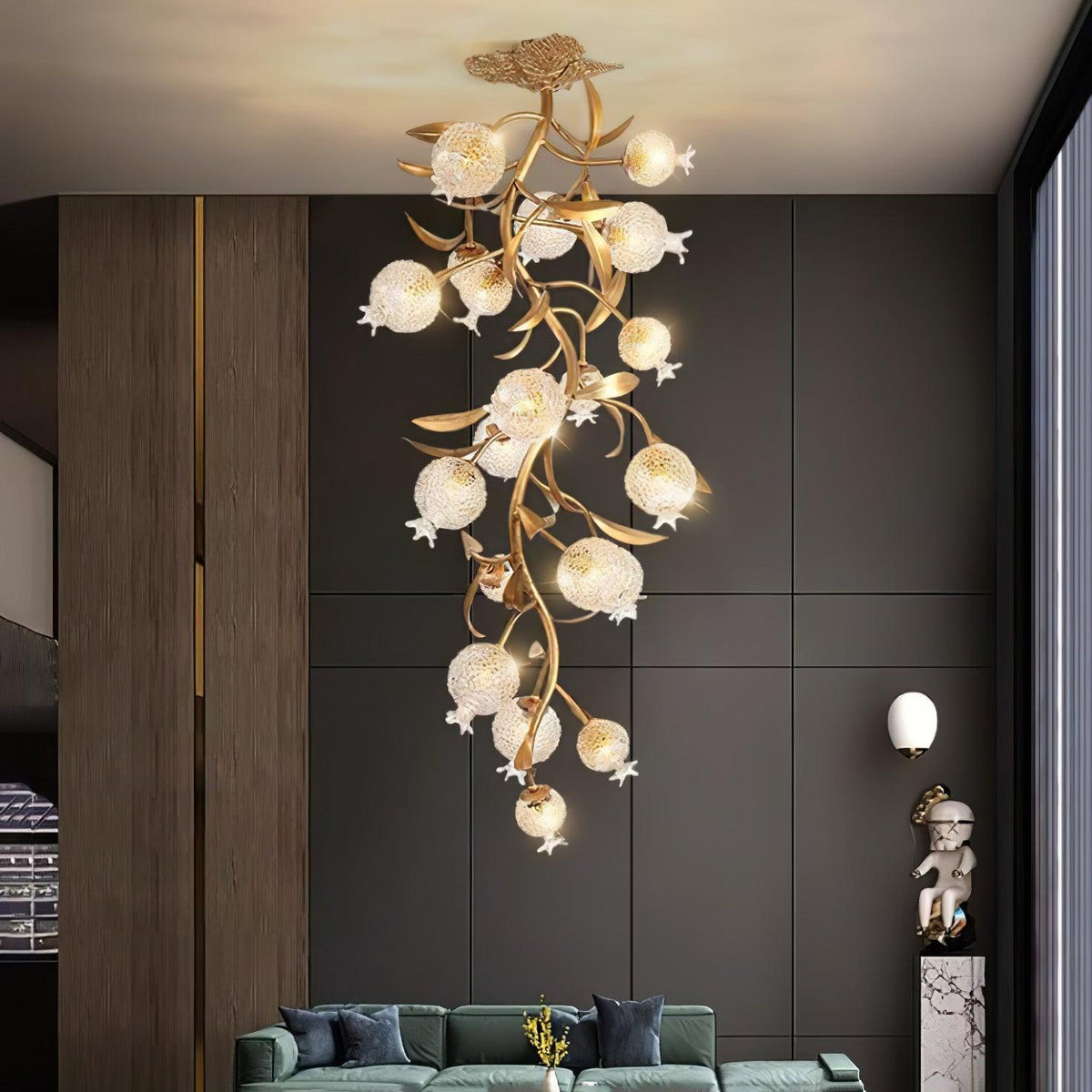 Pomegranate Brass Branch Chandelier - view 2