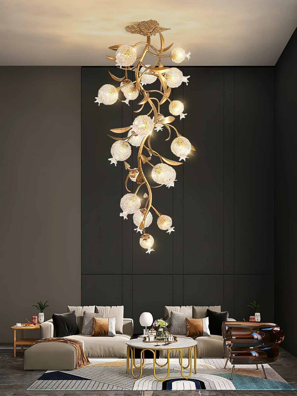 Pomegranate Brass Branch Chandelier - view 5