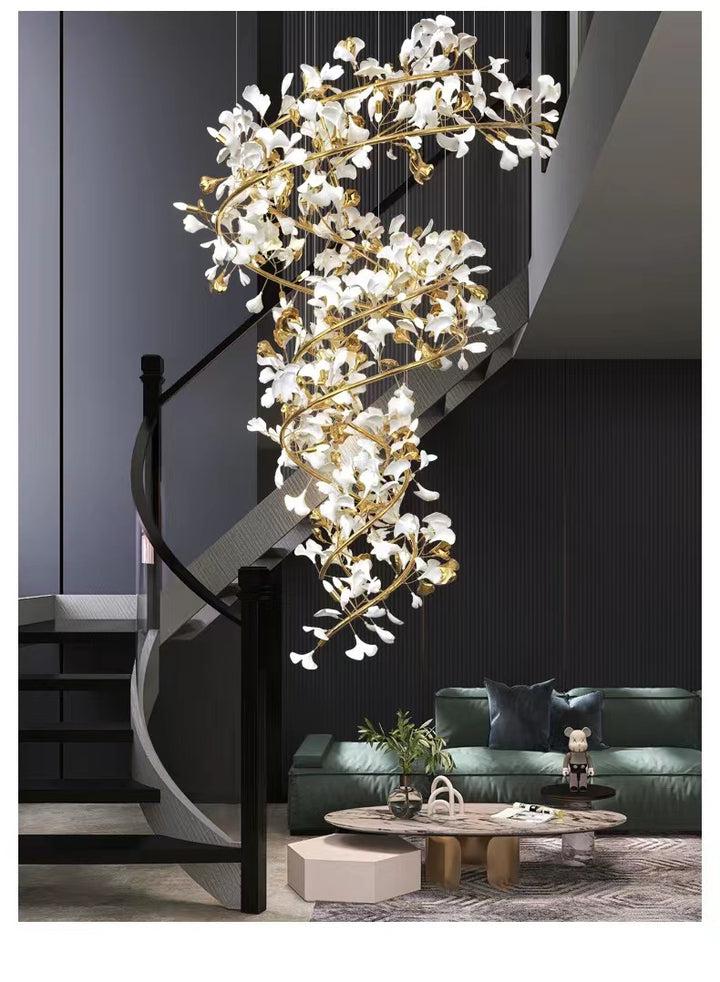 Porcelain Linear Gold Chandelier - view 10
