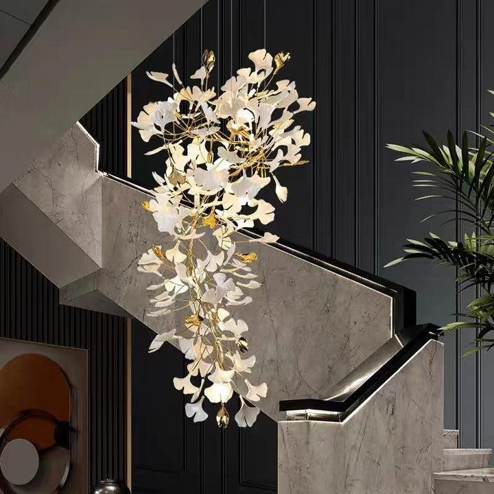 Porcelain Linear Gold Chandelier - view 11