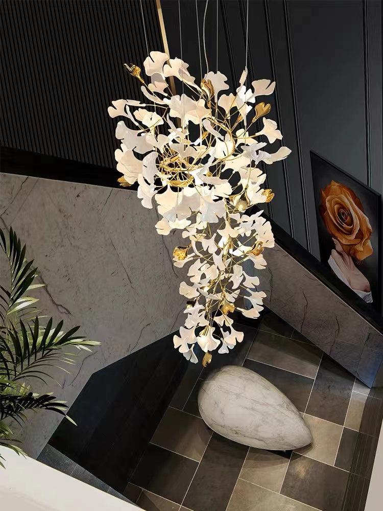 Porcelain Linear Gold Chandelier - view 9