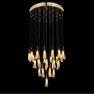 Primary Contemporary Rock Crystal Eggplant Pendant Chandelier - view 2