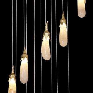 Primary Contemporary Rock Crystal Eggplant Pendant Chandelier - view 4