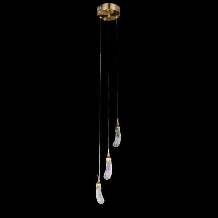 Primary Contemporary Rock Crystal Eggplant Pendant Chandelier - view 5