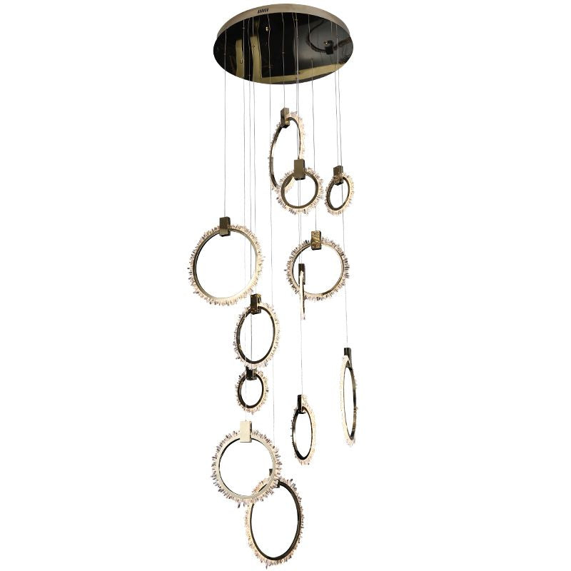 Primary Crystal 12 Rings Staircase Chandelier - view 5