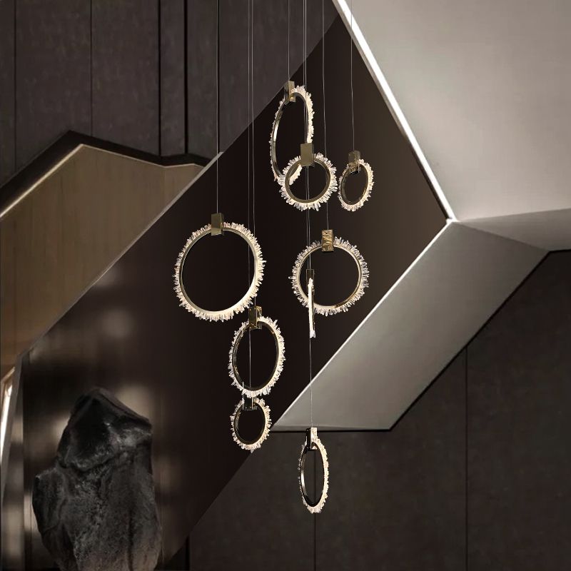 Primary Crystal 12 Rings Staircase Chandelier - view 3
