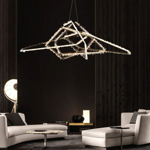 Primary Irregular Modern Living Room Rock Crystal Chandelier - view 2