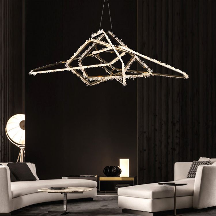 Primary Irregular Modern Living Room Rock Crystal Chandelier - view 2
