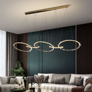 Modern Living Room Crystal 5 Rings Chandelier - view 3