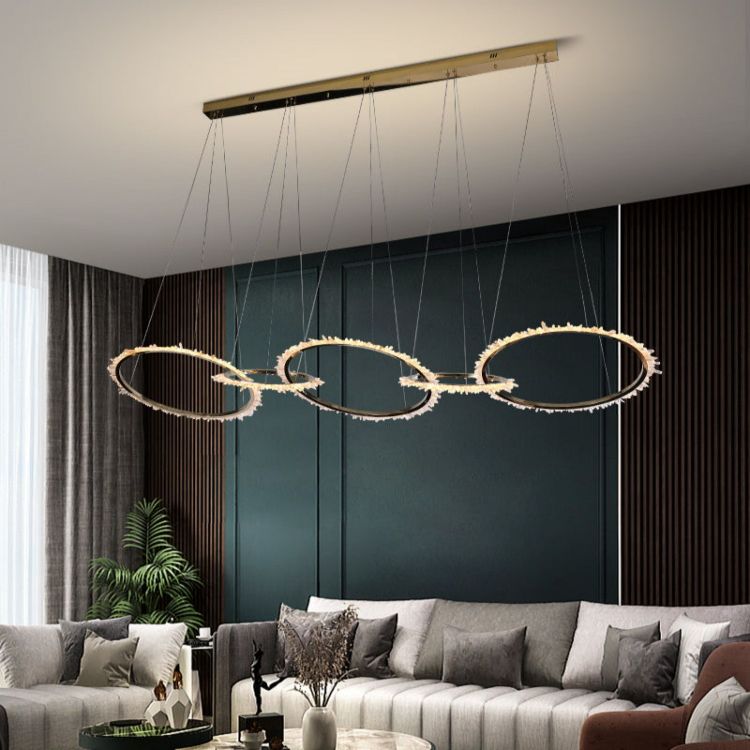 Modern Living Room Crystal 5 Rings Chandelier - view 3