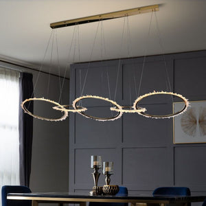 Modern Living Room Crystal 5 Rings Chandelier