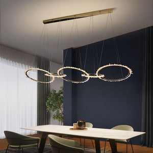 Modern Living Room Crystal 5 Rings Chandelier - view 2