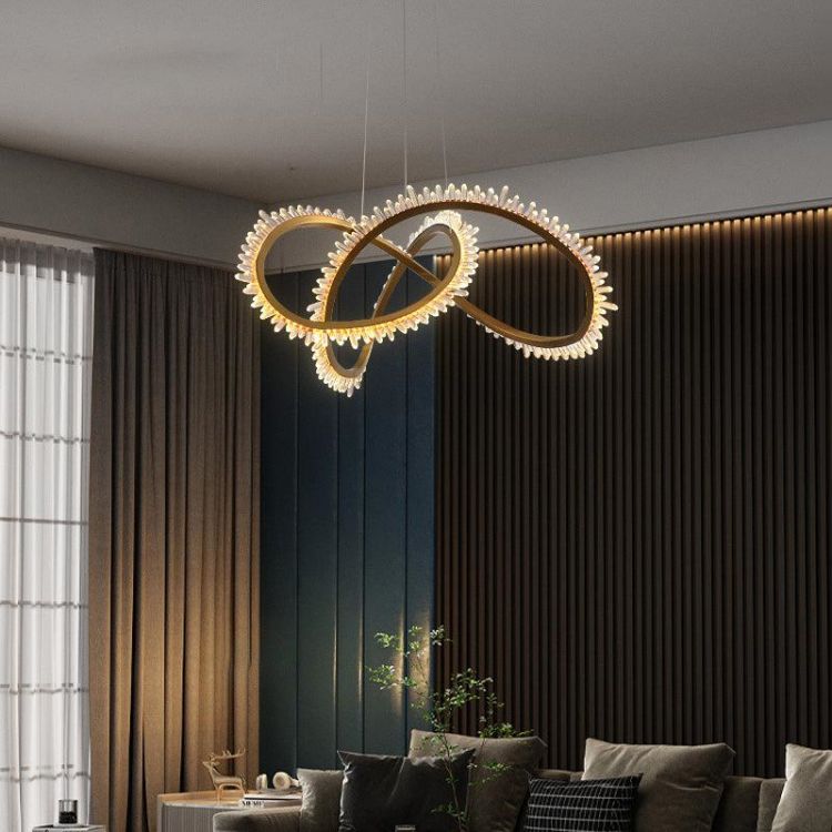 Modern Living Room Rock Crystal Chandelier - view 3