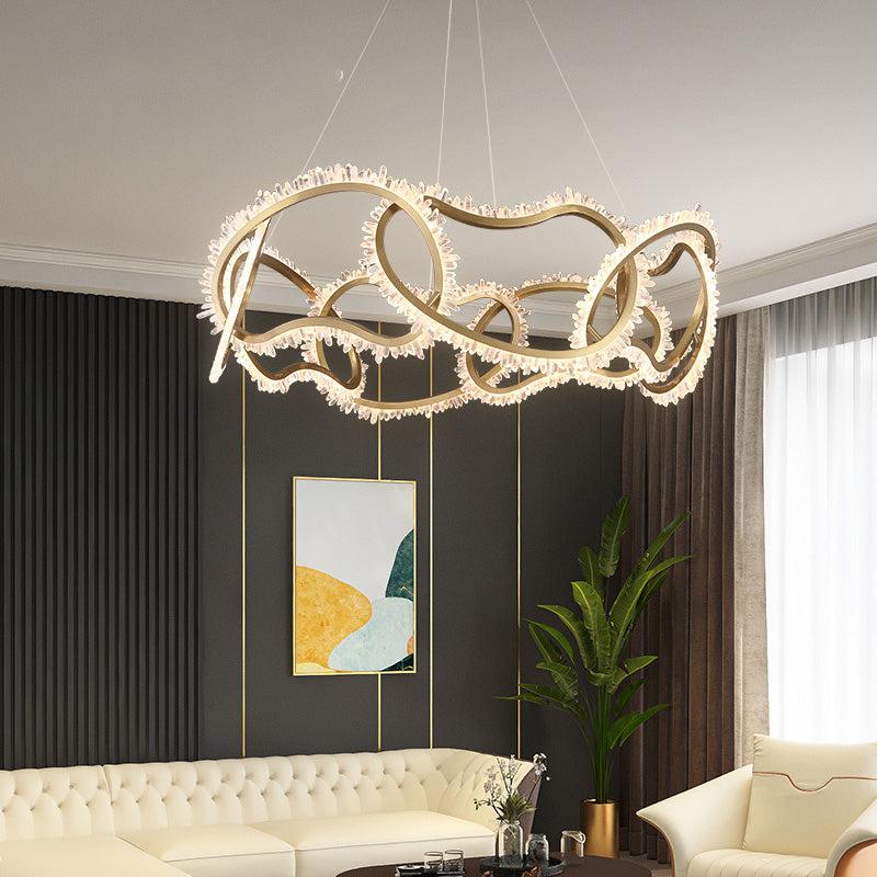 Multi Ring Rock Crystal Chandelier - view 2