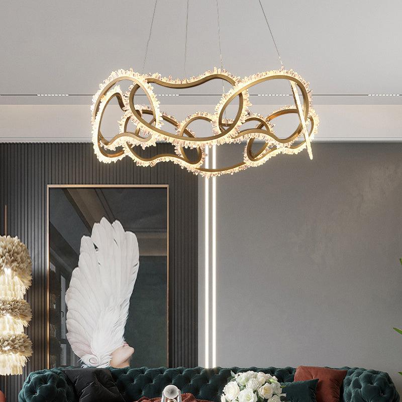 Multi Ring Rock Crystal Chandelier - view 5