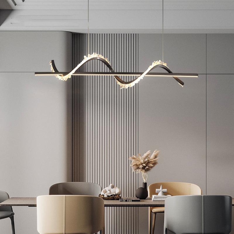 Rock Spiral Linear Crystal Chandelier - view 2