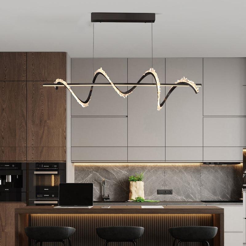 Rock Spiral Linear Crystal Chandelier