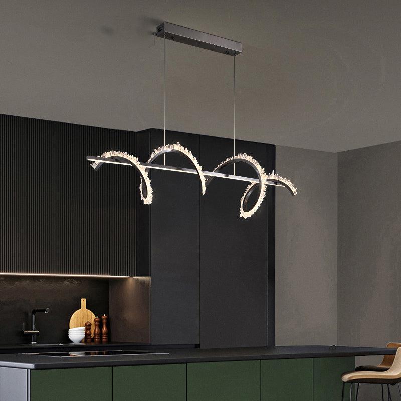 Rock Spiral Linear Crystal Chandelier - view 4