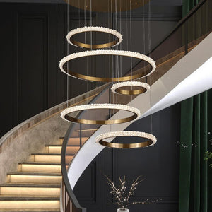 Gina Staircase K9 Crystal Ring Chandelier - view 2