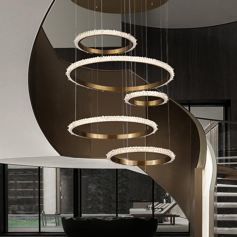 Gina Staircase K9 Crystal Ring Chandelier - view 3