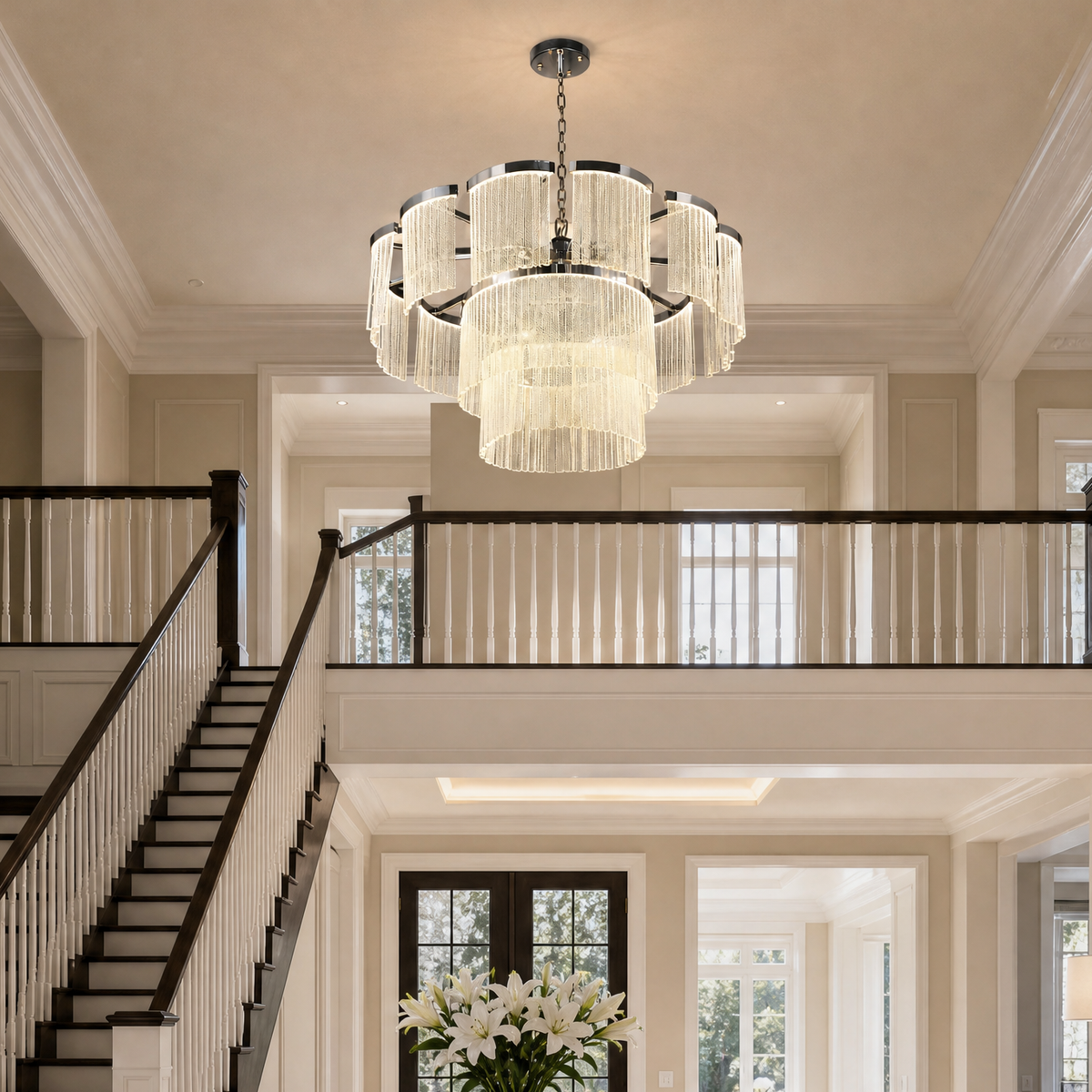Prismata Crystal Modern Sculptural Ring Chandelier, K9 crystal - view 11