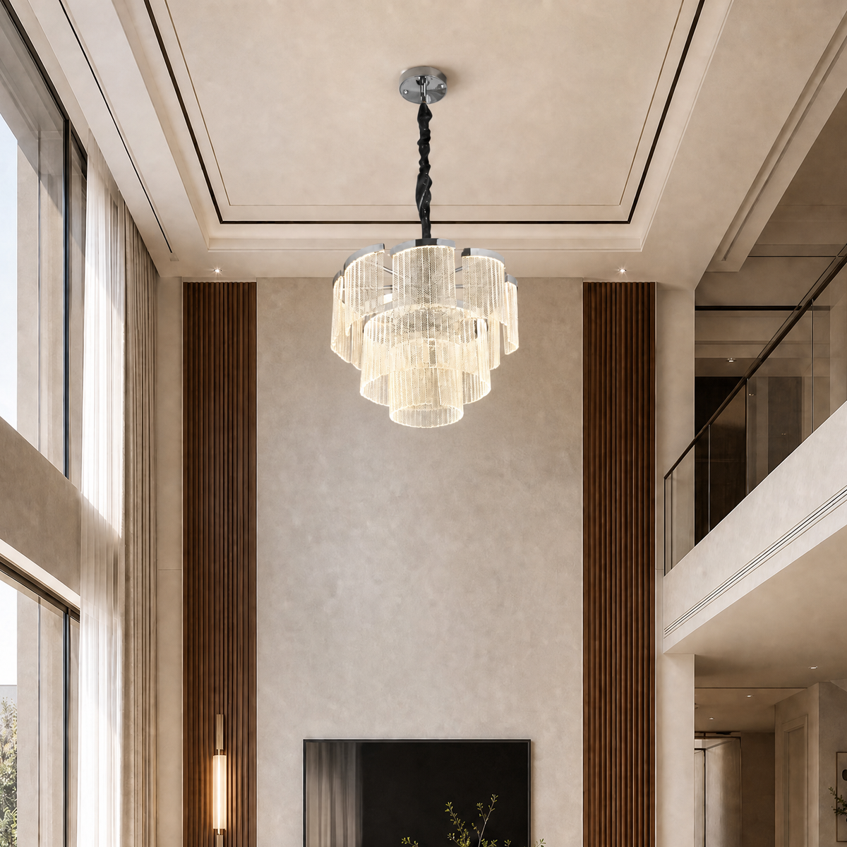 Prismata Crystal Modern Sculptural Ring Chandelier, K9 crystal - view 6