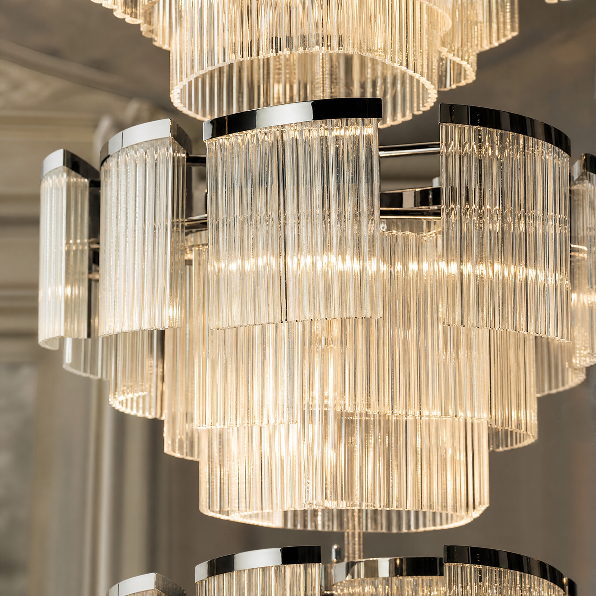 Prismata Crystal Modern Sculptural Ring Chandelier, K9 crystal - view 5
