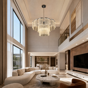Prismata Crystal Modern Sculptural Ring Chandelier, K9 crystal - view 5