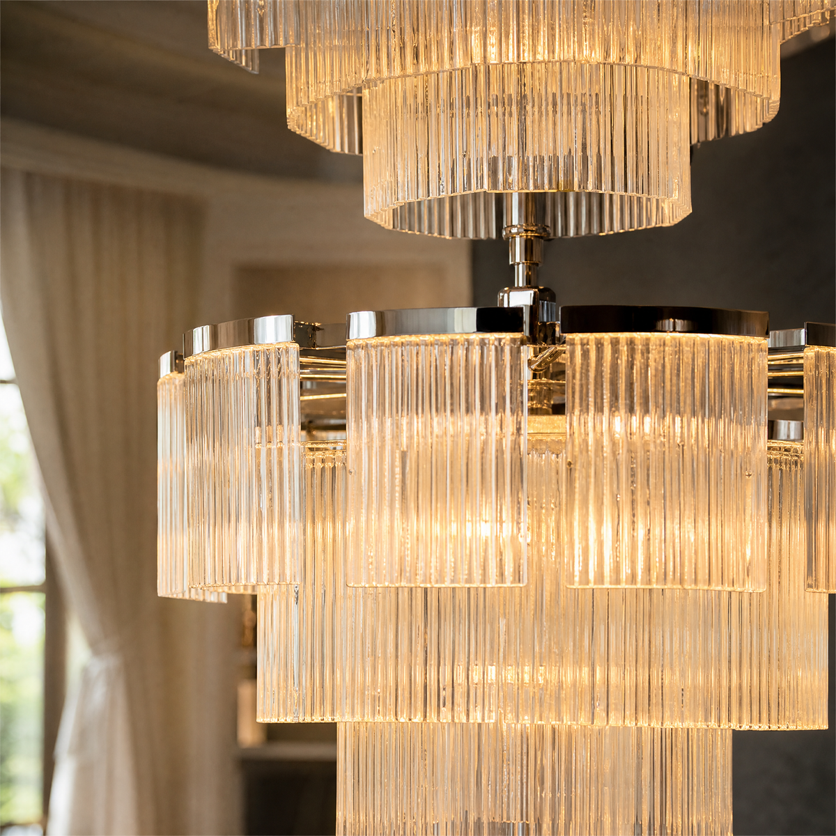 Prismata Crystal Modern Sculptural Ring Chandelier, K9 crystal - view 6