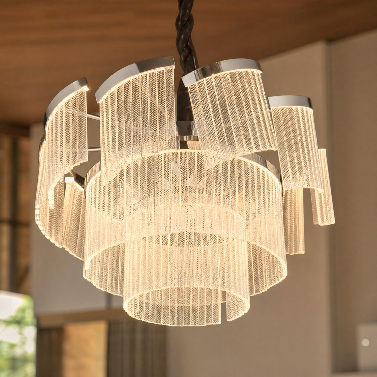 Prismata Crystal Modern Sculptural Ring Chandelier, K9 crystal - view 14