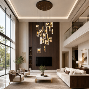 Purple Mountain Modern Sculptural Pendant Light, crystal in brushed gunmetal black - view 3