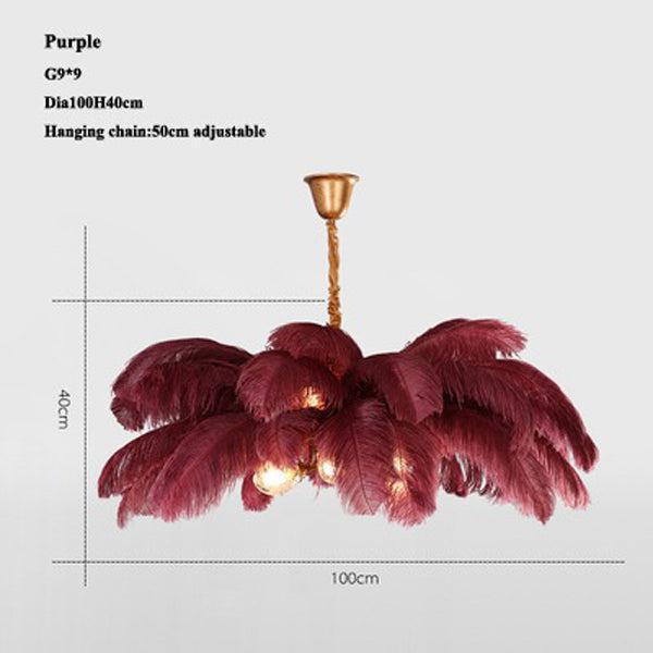 Elva Brass Palm Tree Feather Chandelier - view 14